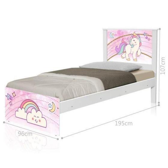 Cama Juvenil Barcelona Unicórnio Menor preço em Cama Juvenil Barcelona Unicórnio