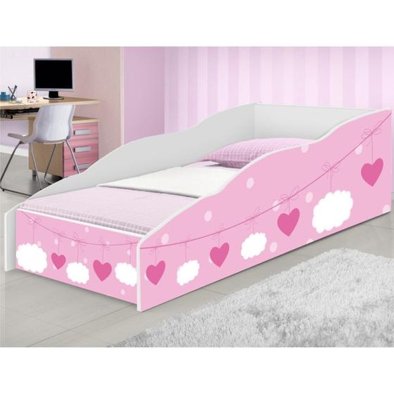 Cama Juvenil Club Nuvens Rosa Menina Menor preço em Cama Juvenil Club Nuvens Rosa Menina