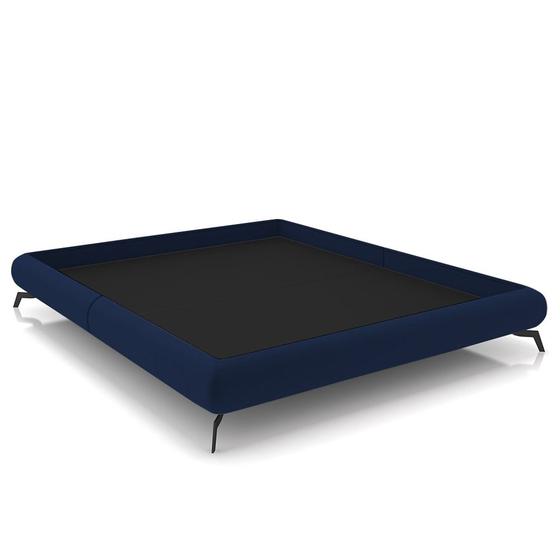 Imagem de Cama King Base Box 193x203cm Pés de Ferro Cold P02 Veludo Azul - Mpozenato