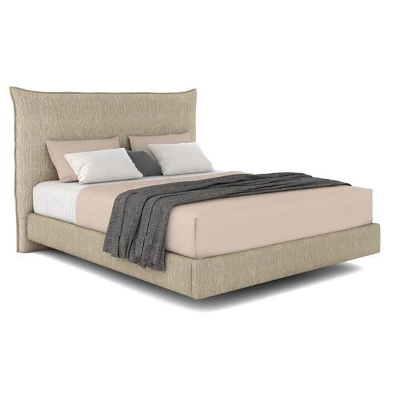 Imagem de Cama King Flutuante Com Cabeceira 195cm Lyra S05 Linho Bege - Mpozenato