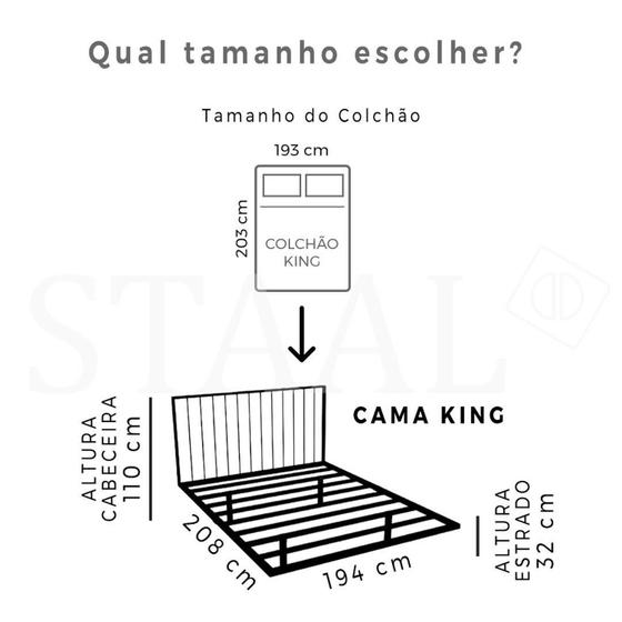 Imagem de Cama King Flutuante com Cabeceira e Luz de Led Branco