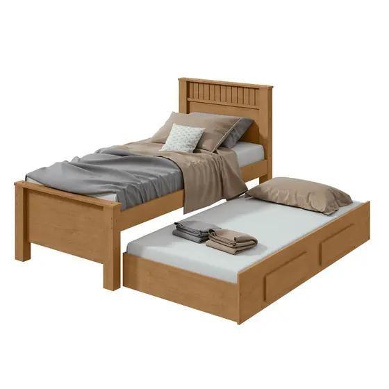 Imagem de Cama lopas solt 0,90 athenas 2022 - com cama auxiliar amendoa cle/off wh/amendoa cle