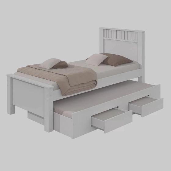 Imagem de Cama lopas solt 0,90 athenas 2022 - com cama auxiliar branco