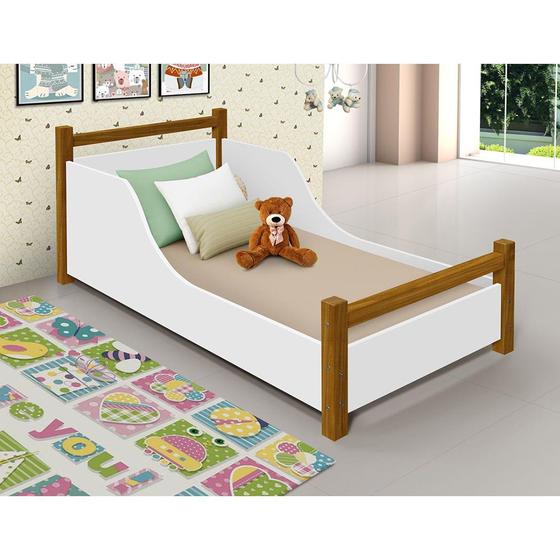 Cama Luna Infantil Juvenil - Branco/mel Menor preço em Cama Luna Infantil Juvenil - Branco/mel