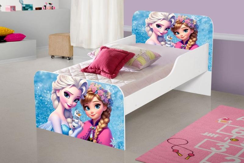 Imagem de Cama MDF caminha para quarto crianças meninas com colchão adesivada personagem