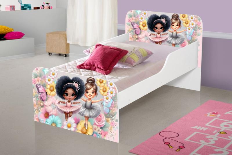 Imagem de Cama MDF caminha para quarto crianças meninas com colchão adesivada personagem