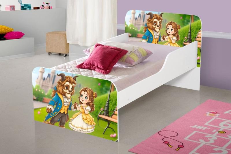 Imagem de Cama MDF caminha para quarto crianças meninas com colchão adesivada personagem