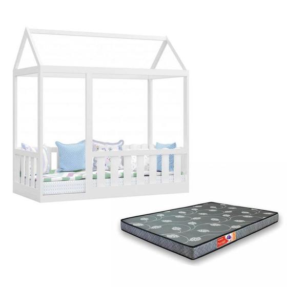 Cama Montessoriana com Grade Protetora Canaã com Colchão Prorelax Menor preço em Cama Montessoriana com Grade Protetora Canaã com Colchão Prorelax