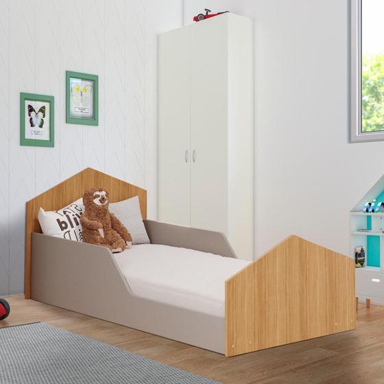 Imagem de Cama Montessoriana Grades Proteção Cinza Nature Ceci Shop JM