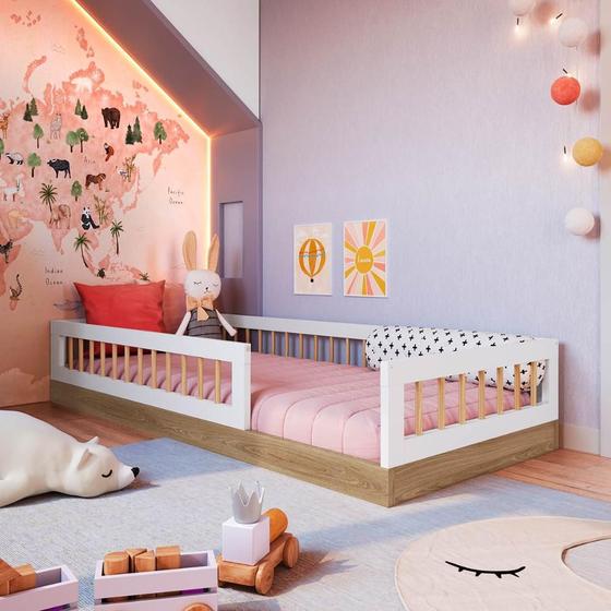 Imagem de Cama Montessoriana Infantil Com Grades de Proteção 1,95 m