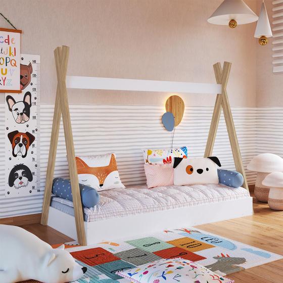 Imagem de Cama Montessoriana Infantil tipo Cabana Branco