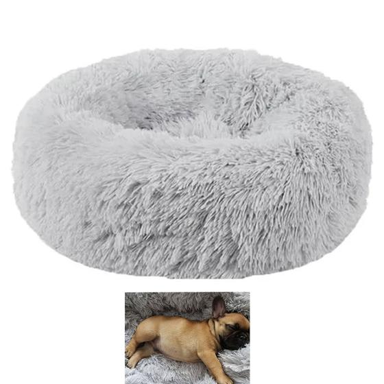 Imagem de Cama Nuvem Donut 60Cm Cachorro Pet Gato Animais Caminha Rosquinha Confortavel Petshop Casa Luxo Descanso