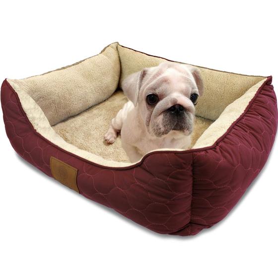 Imagem de Cama para animais de estimação American Kennel Club Circle Stitch Orthopaedic Burgun