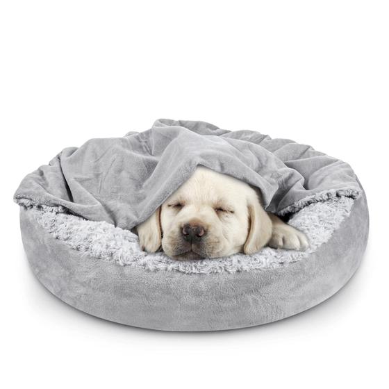 Imagem de Cama para animais de estimação JOEJOY Cama pequena para cães Cama para gatos com cobertor com capuz