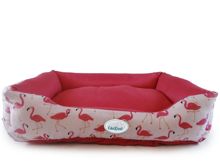 Imagem de Cama para Cachorro e Gato Pet Cão Kent estampa flamingo lavável G