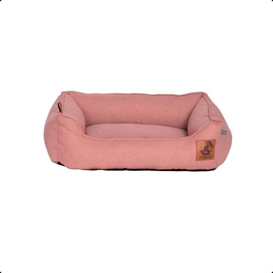 Imagem de Cama para Cachorro Mabuu Pet - Linho Rosa - Tamanho M 90x70Cm