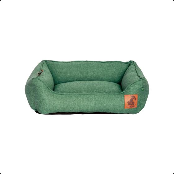 Imagem de Cama para Cachorro Mabuu Pet - Linho Verde - Tamanho M 90x70Cm