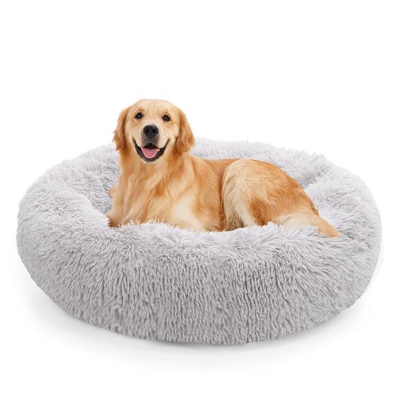 Imagem de Cama para cães NOYAL Calming Donut, pele sintética de pelúcia para pequenos e médios