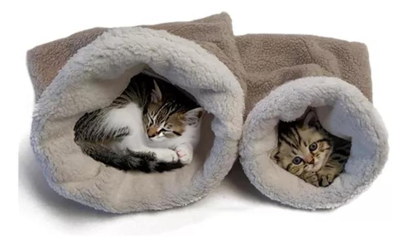 Imagem de Cama para pet saco de dormir pelúcia kit c 2 unidades