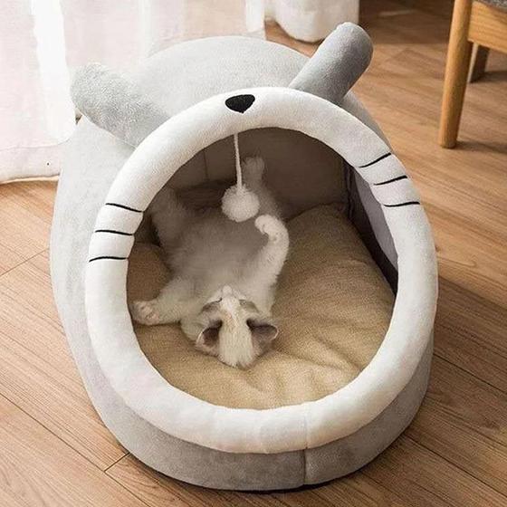 Imagem de Cama Pequena Auto-Aquecida para Gatos - Confortável e Dobrável