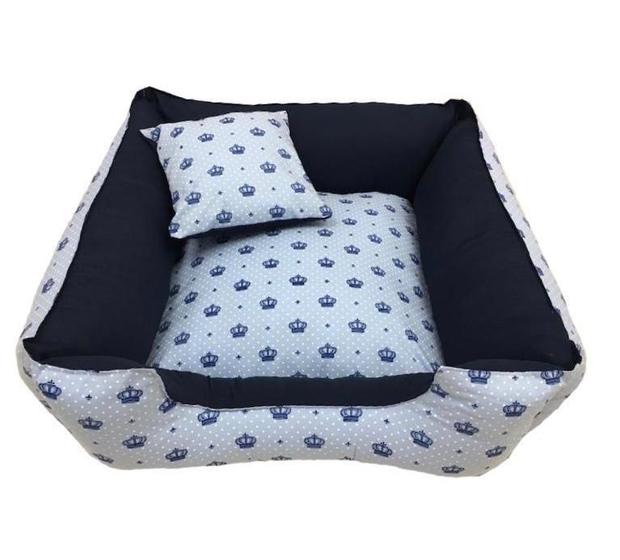 Imagem de Cama Pet 60 X 60 Cm Cachorro Gato Fundo Antifriagem Coroas