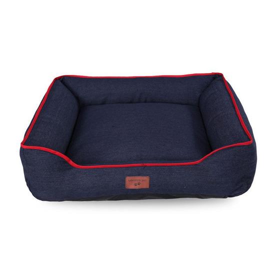 Imagem de Cama Pet Caminha Cachorro Jeans 100% Lavavel G 70x70 Azul