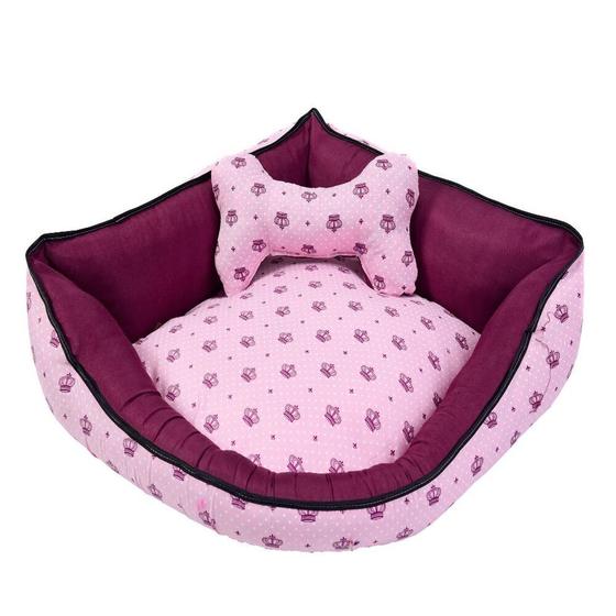 Imagem de Cama Pet de Canto Luna Top Extra Grande Realeza Rosa