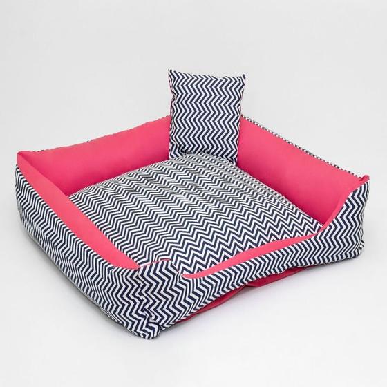 Imagem de Cama Pet Luxo Impermeavel Média Collor Rosa