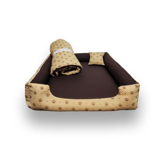 Imagem de Cama Pet Tamanho Retangular com Edredom - Lavável, com Zíper e Fundo Impermeável.