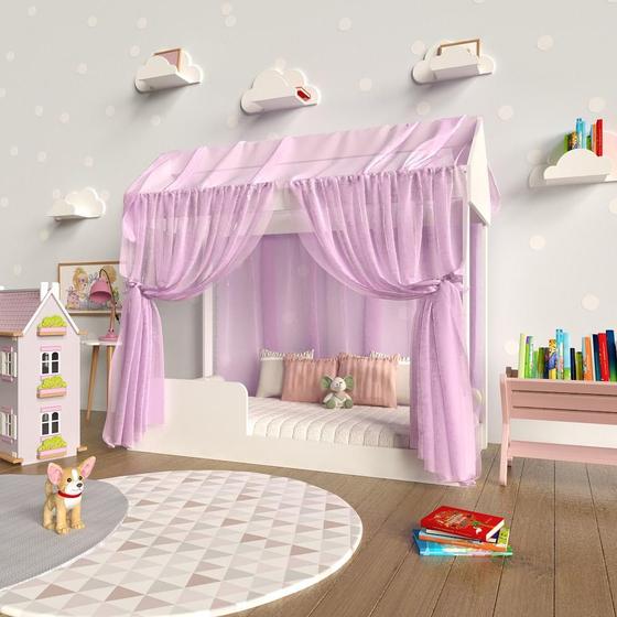 Imagem de Cama Quarto Infantil Montessoriana Dakota com Voal