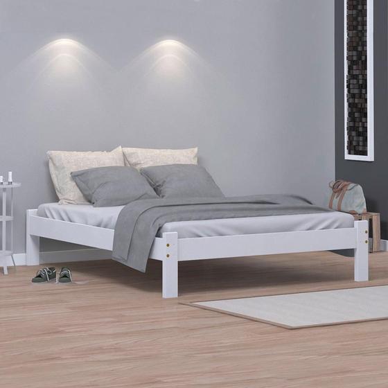 Imagem de Cama Queen Size Turca de Madeira Maciça Reforçada Branco