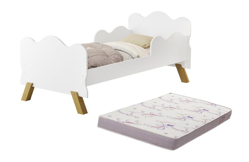 Imagem de cama retro angel classica branca proteção lateral com colchão