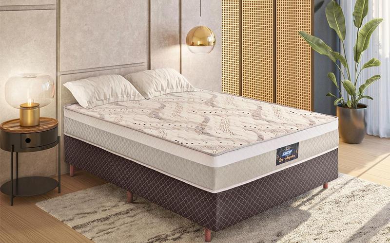 Cama separada Conjunto Box Los Angeles Molas Ensacadas (Base Colchão