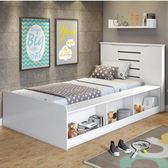 Cama Solteiro 3 Nichos e Cama Auxiliar Flex Yumi Cimol Menor preço em Cama Solteiro 3 Nichos e Cama Auxiliar Flex Yumi Cimol