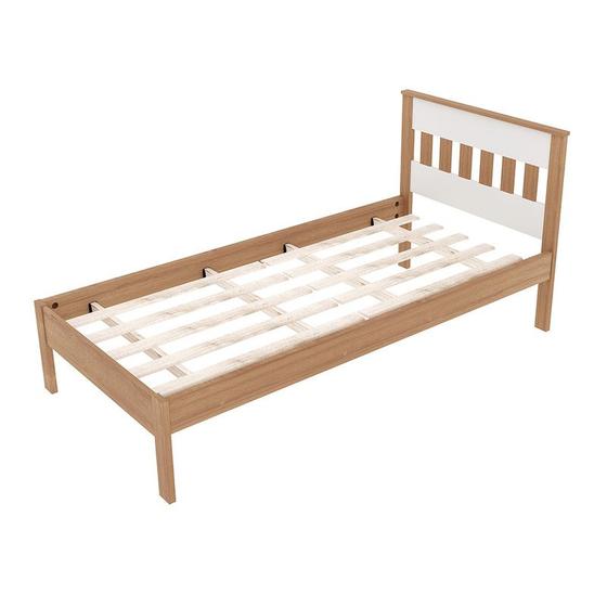 Imagem de Cama Solteiro 96,7x92x196 cm Amêndoa/Branco Tecnomobili