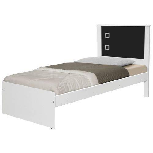 Imagem de Cama Solteiro Barcelona branco com preto Com Colchão