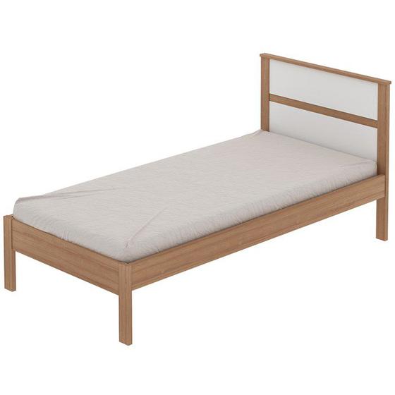 Imagem de Cama Solteiro CM8004 Amendoa Branco Tecno Mobili