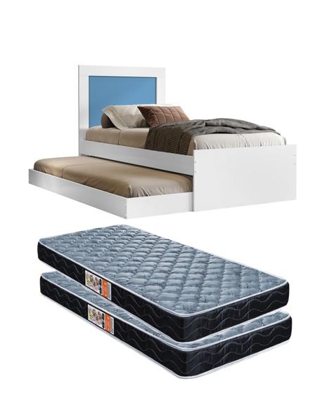 Imagem de Cama Solteiro Com Auxiliar Bicama Luara Quarto Varias Cores Com 2 Colchão