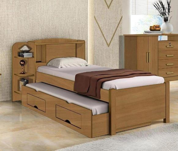 Imagem de Cama Solteiro Com Box Milênio Plus 100% MDF D Doro Móveis - Cinamomo