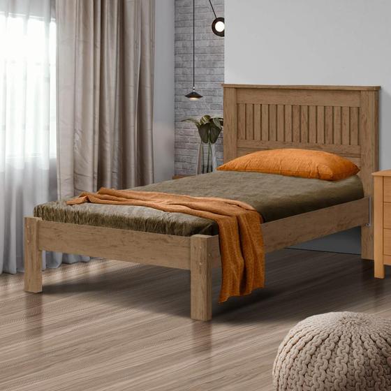 Imagem de Cama Solteiro Com Colchão 88x188 Castanho Deper Shop Jm