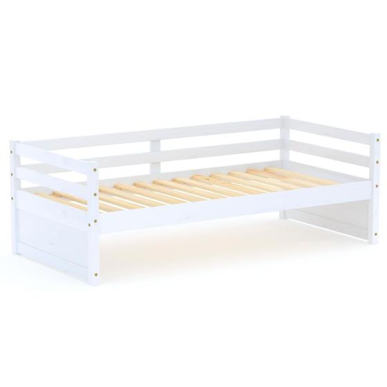 Cama Solteiro Dreams Madeira Maciça Branco Megamobilia Menor preço em Cama Solteiro Dreams Madeira Maciça Branco Megamobilia