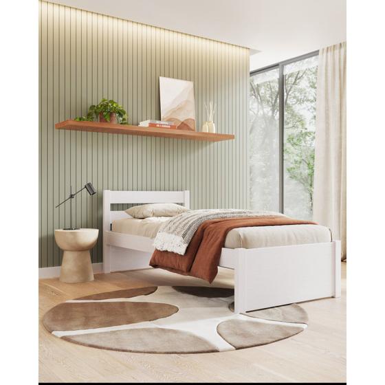 Cama Solteiro em Madeira Maciça 0,90x190cm Unique Yescasa Branco Menor preço em Cama Solteiro em Madeira Maciça 0,90x190cm Unique Yescasa Branco