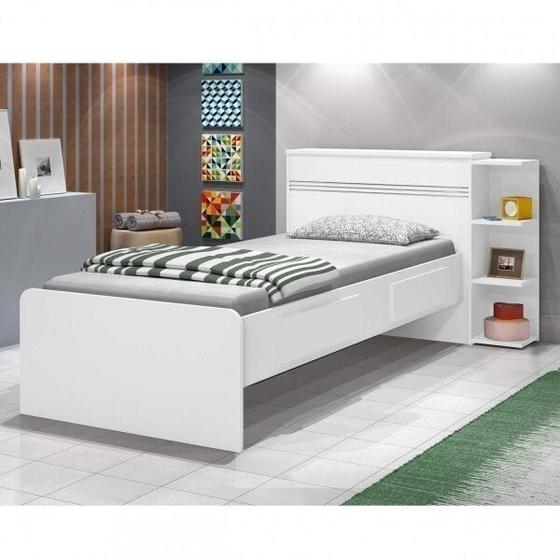 Imagem de Cama Solteiro Jade com Baú 2 Gavetas  Color Flex