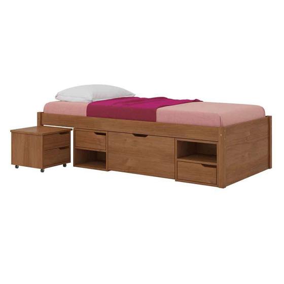 Cama Solteiro Kiara Amêndoa Menor preço em Cama Solteiro Kiara Amêndoa