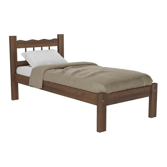 Imagem de Cama Solteiro Madeira Maciça para Colchão 78/88 x 188cm Madri Multimóveis VCR4141