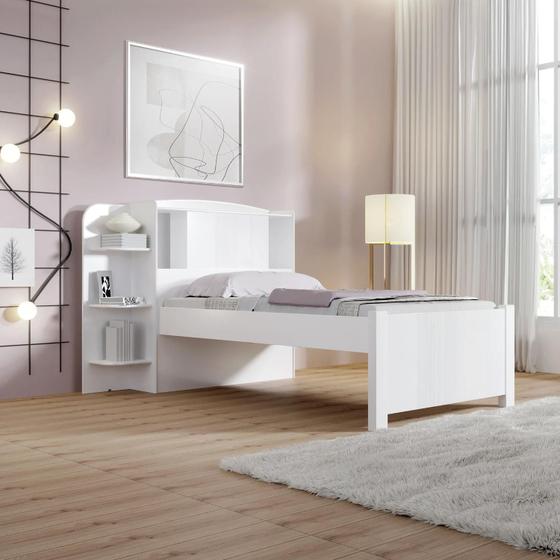Imagem de Cama Solteiro Milênio Com Baú 100% Mdf Espresso Móveis