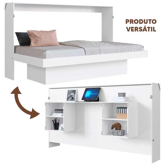 Imagem de Cama Solteiro Multifuncional Dobrável Branco Zou Shop Jm