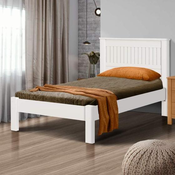 Imagem de Cama Solteiro Para Colchão 78x188 Branco Deper Shop Jm