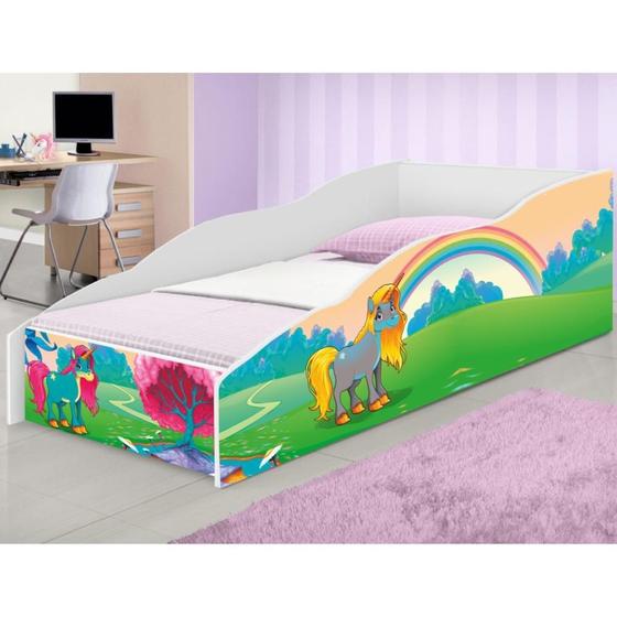 Cama Solteiro Play Unicórnio Feliz com Colchão Menor preço em Cama Solteiro Play Unicórnio Feliz com Colchão