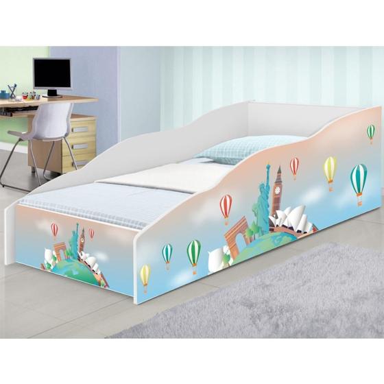 Cama Solteiro Play Volta ao Mundo com Colchão Menor preço em Cama Solteiro Play Volta ao Mundo com Colchão
